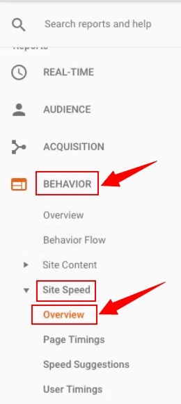How to access the Site Speed Overview report in Google Analytics?