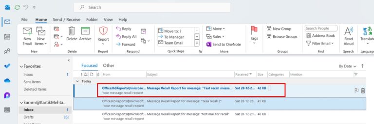 Verify recall message status step 1 and 2