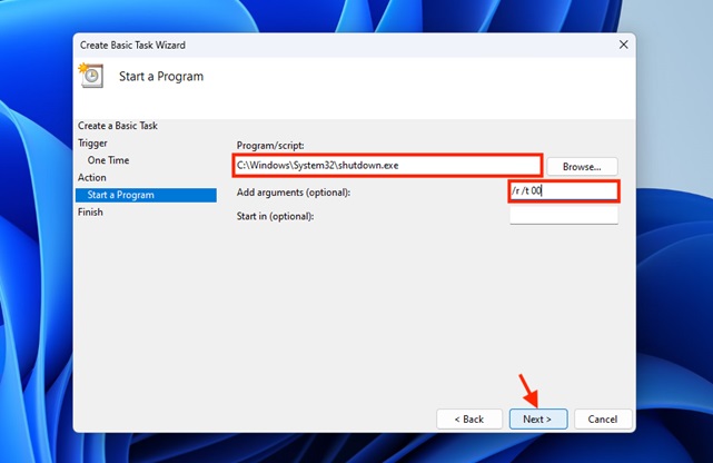 Windows 11 Restart - Task Scheduler 6