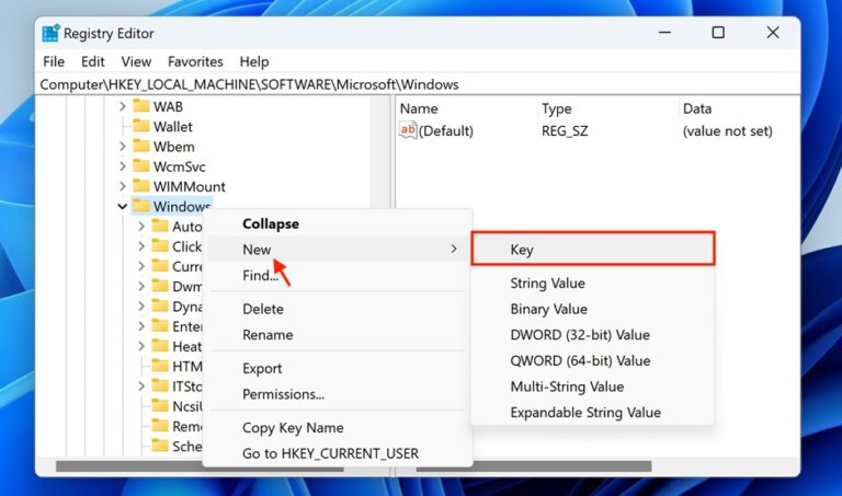 Stop Windows 11 Updates with Registry Editor Step 3