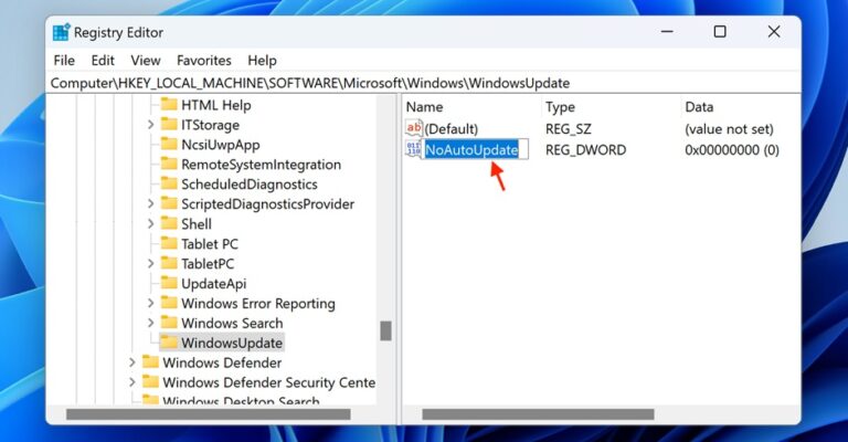 Stop Windows 11 Updates with Registry Editor Step 6