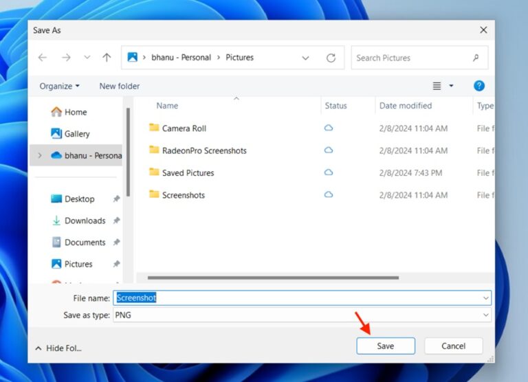 Take a screenshot in windows 11 using Snipping tool Step 5