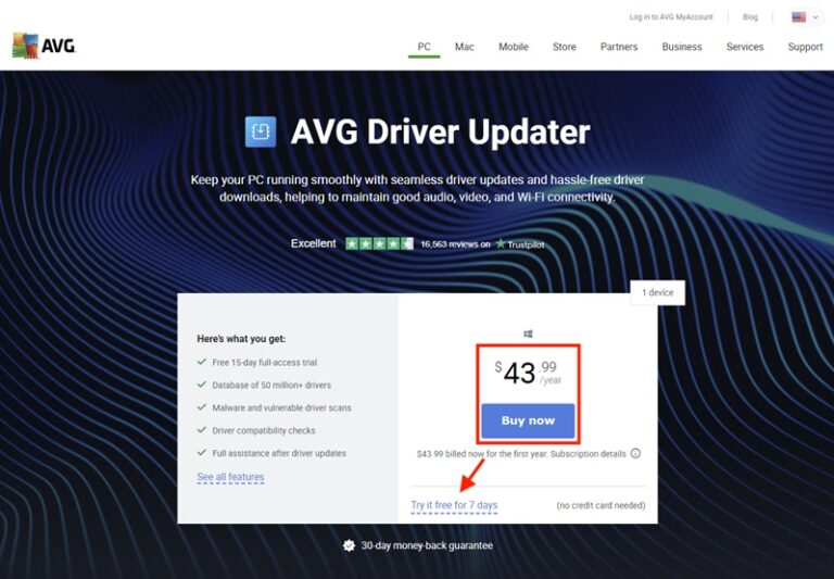 Update Drivers Using AVG Driver Updater Step 1