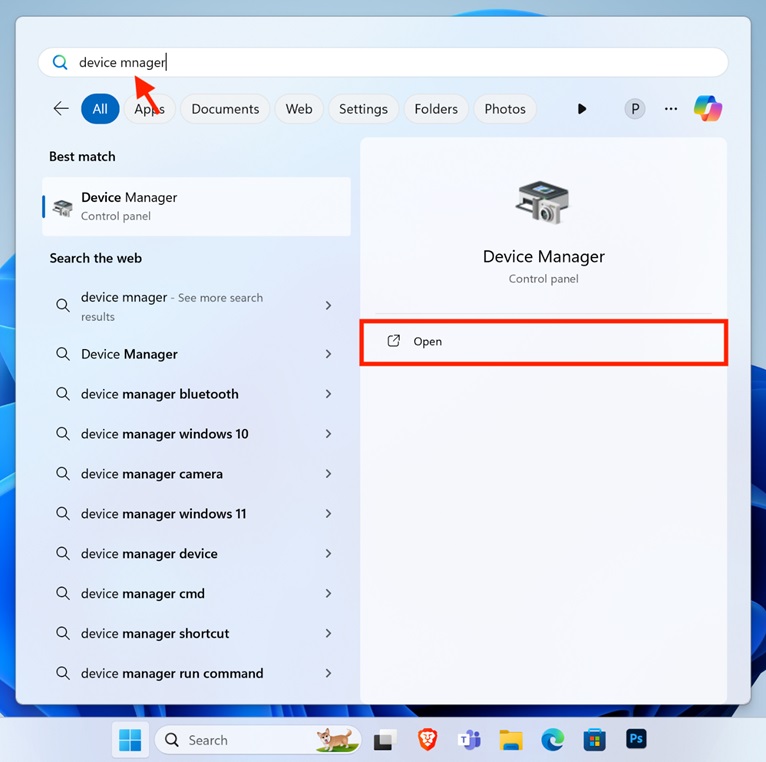 Update Drivers Using Device Manager Step 1