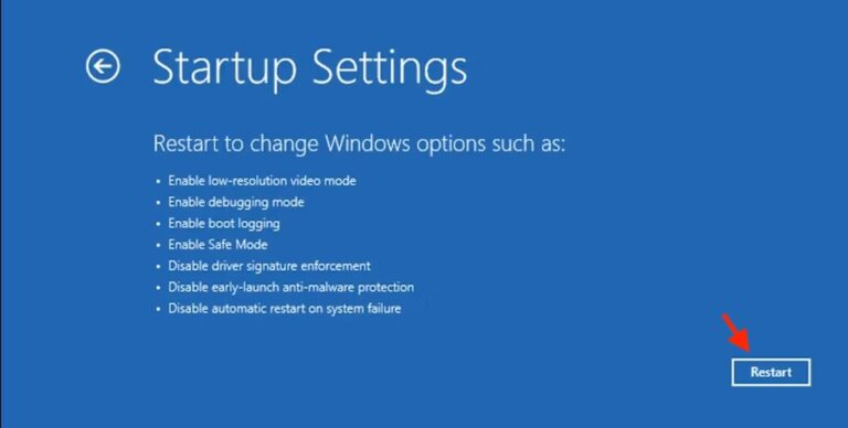 Start Windows 11 in Safe Mode using Start Menu Step 7