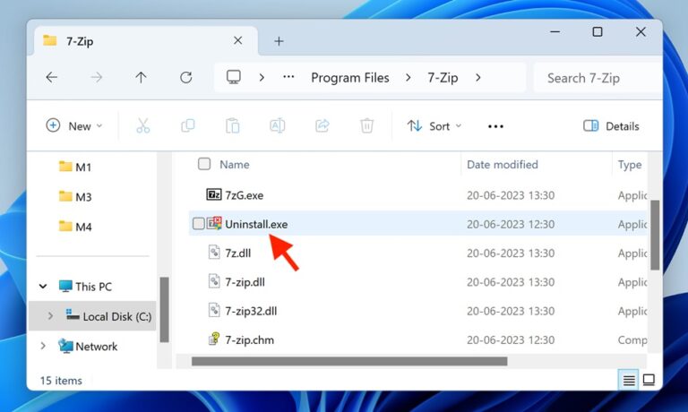 Uninstall Apps and Programs on Windows 11 with File Explorer step 4