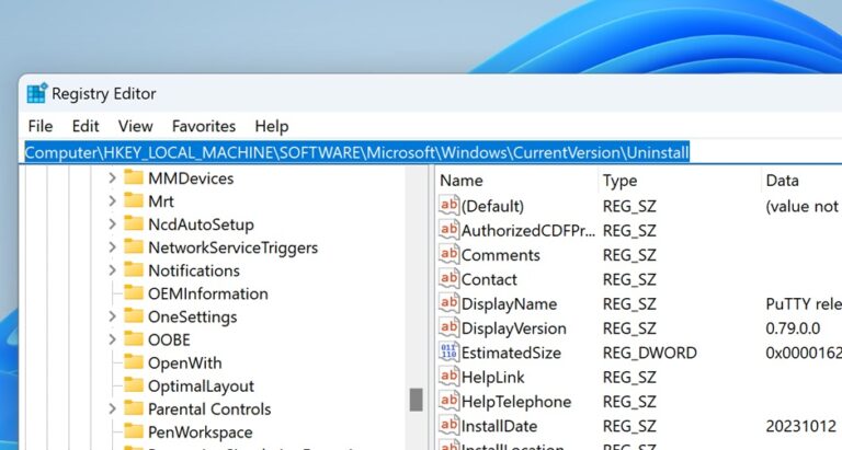 Uninstall Apps and Programs on Windows 11 with the Registry Editor and Run step 2