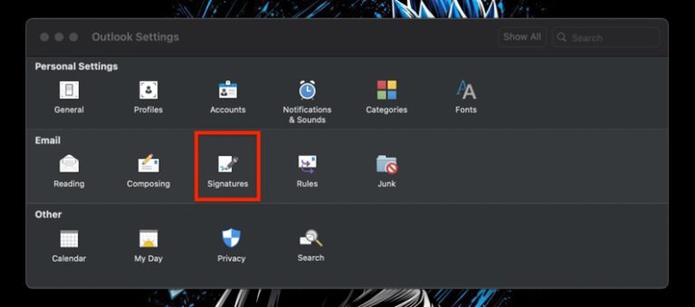 Add or Change Signature in Outlook for Mac Step 3