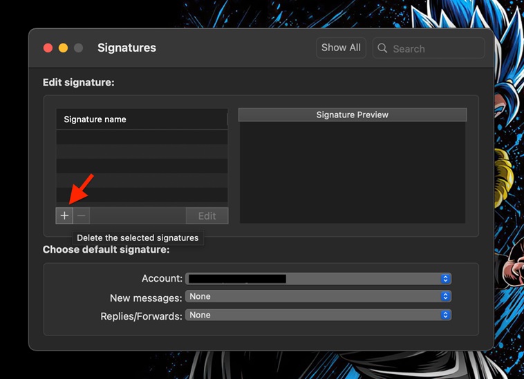 Add or Change Signature in Outlook for Mac Step 4