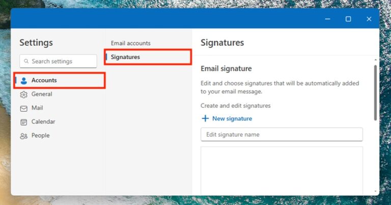 Add or Change Signature in Outlook on Windows Step 3