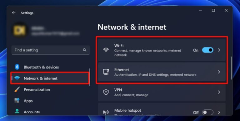 Find MAC Address in Windows 11 Using Windows 11 Settings step 2 and 3