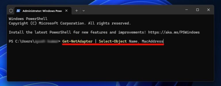 Find MAC Address in Windows 11 Using the Terminal step 2