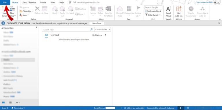 Set Out of Office in Outlook Step 2