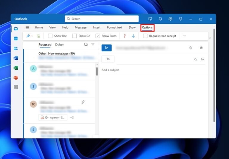 Hide BCC in Outlook on Windows Step 3