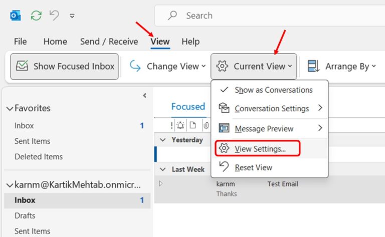 Customize Columns in the Inbox View Step 1