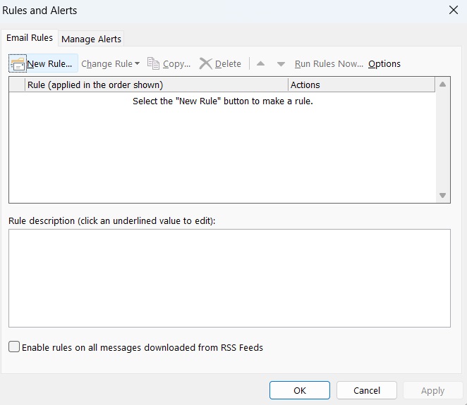 Creating Rules to Automatically Block Emails in Outlook step 3