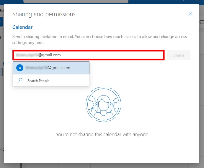 How to Share Your Calendars in Outlook for Web step 4