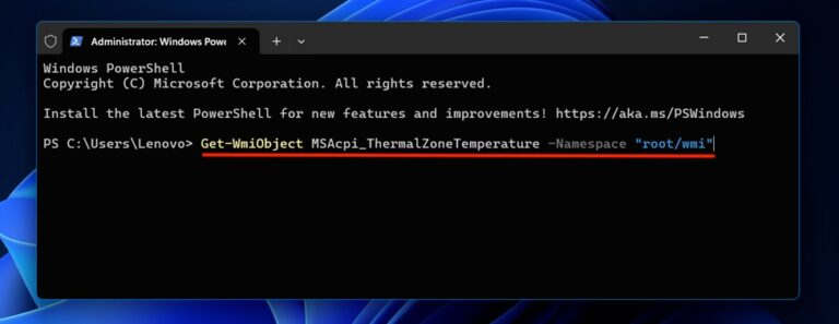 Check CPU Temperature in Windows 11 Using Windows PowerShell Commands Step 2a