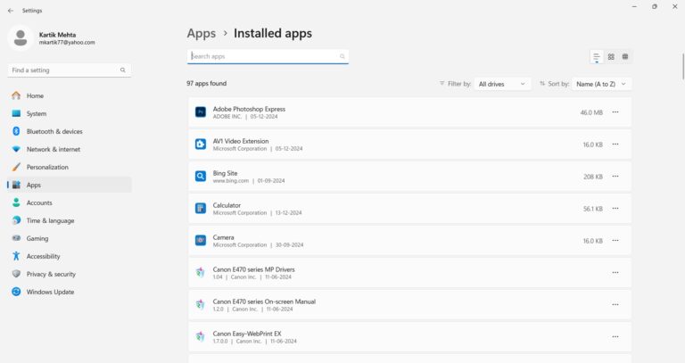 Turn Off Background Apps in Windows 11 Using Installed Apps Settings step 3