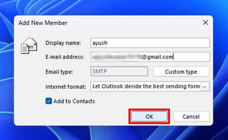 Add or Remove Contacts from an Outlook Email Group step 4