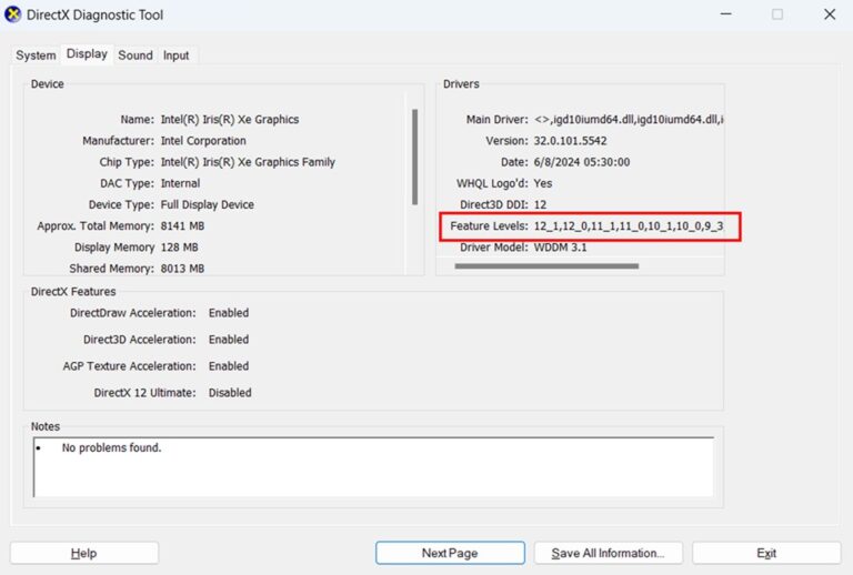 Analyzing Display Capabilities DirectX Diagnostic Tool 6