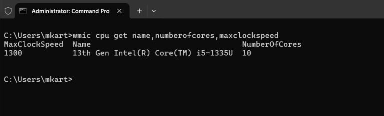 Analyzing Hardware Components using Command Prompt 1