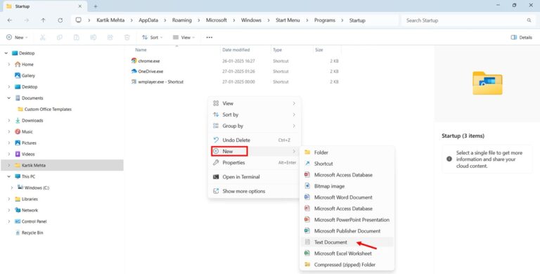 Creating Delayed Startup Items in Windows step 2