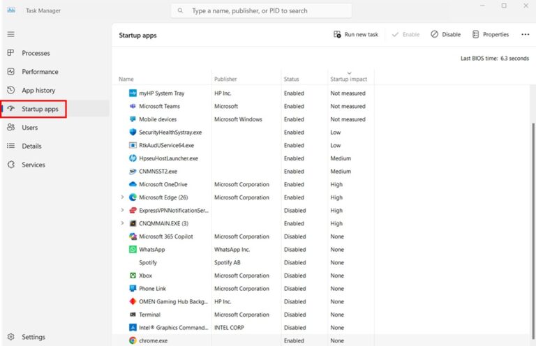 Disabling Startup Programs Through Task Manager step 2