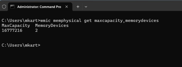 Examining Memory Configuration Using Command Prompt 1