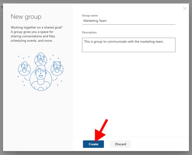 How to Make an Email Group in Outlook Web step 4