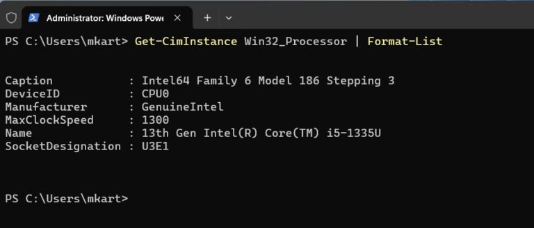 Processor Information PowerShell Cmdlets 1