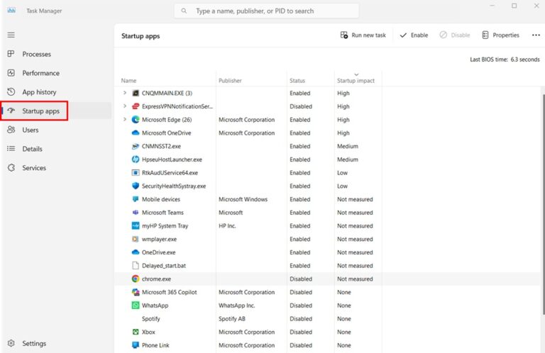 Verifying Startup Programs Were Added Successfully Using Task Manager step 2