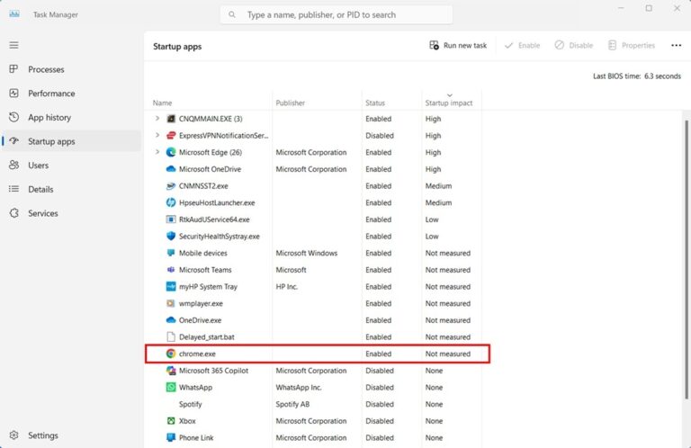 Verifying Startup Programs Were Added Successfully Using Task Manager step 3 and 4