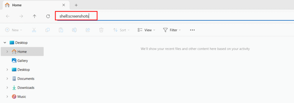 Using Shell Commands for Instant Access to screenshot storage location in windows 11 steps 1 to 3
