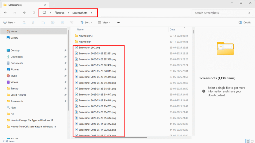 Using Shell Commands for Instant Access to screenshot storage location in windows 11 steps 4