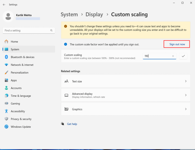 Using Custom Scaling for Precise Control on Resizing Taskbar step 6