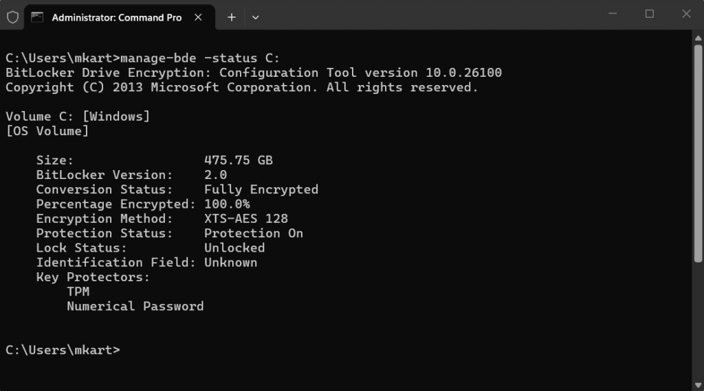 Check Encryption Status Before Disabling specific drive