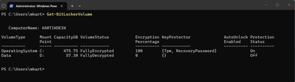 Check Which Drives Are Encrypted Via PowerShell