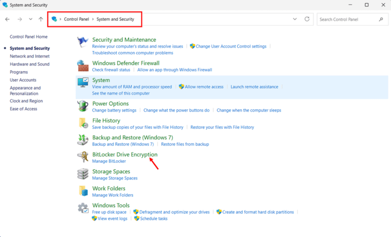 Enable BitLocker on a Secondary Data Drive via Control Panel step 1