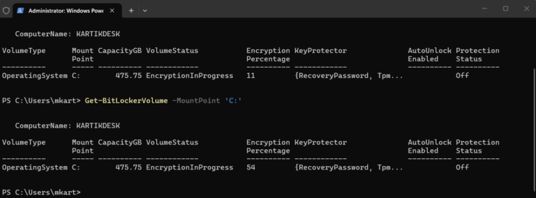Enable BitLocker with TPM and a Pre-Boot PIN via PowerShell step 4