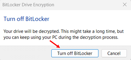 Turn Off BitLocker via Setting Apps (BitLocker Drive Encryption) step 3