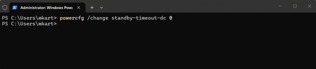 Prevent Windows 11 from Sleeping Using PowerShell Commands cmdlet 2