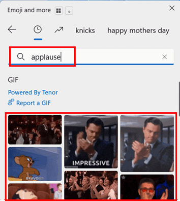 Search for and Insert a GIF step 2