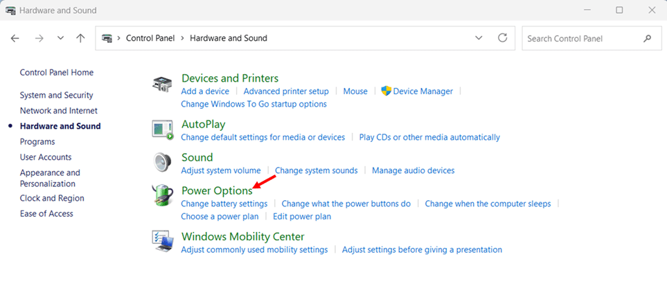 Stop Windows 11 from Sleeping Using Control Panel Power Options step 4