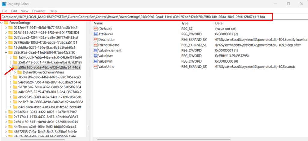 Stop Windows 11 from Sleeping Using the Registry Editor Modify Power Policy Keys step 2