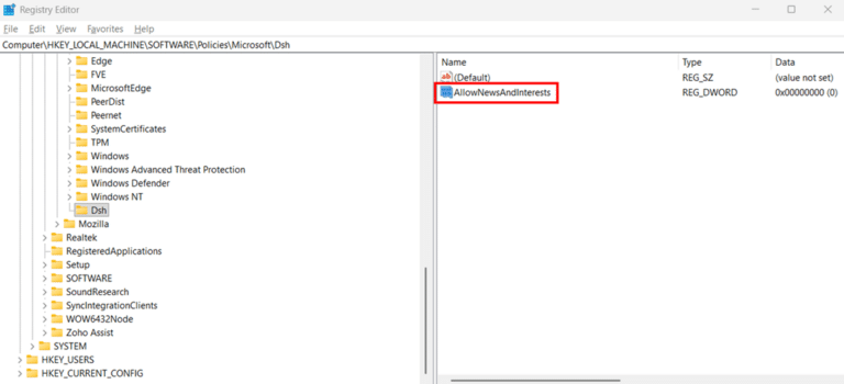 Block Widgets via Registry Editor step 6