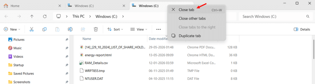 Close a Single Tab