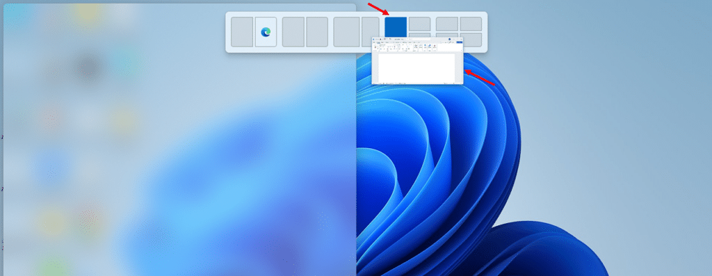 Open Snap Layouts in Windows 11 by Drag a Window to the Top of the Screen step 3