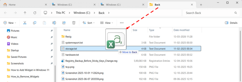 Right-Click Drag for a Menu Choice step 1 and 2