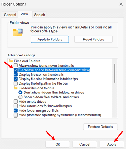 Enable Compact View to Fit More Files on Screen step 3 qnd 4